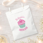 Custom Pink Birthday Cupcake Personalised Bedankzakje (Geknipt)