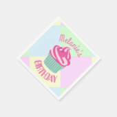 Custom Pink Birthday Cupcake Personalised Servet (Hoek)