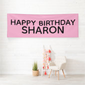 CUSTOM PINK BIRTHDAY PARTY BANNER (Insitu)