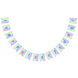 Custom Pink, Blue Happy Birthday! Regenboog kleurr Vlaggetjes