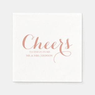 Custom Pink Blush Future Mr & Mrs Name Wedding Servet