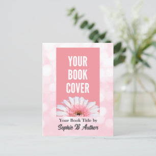 Custom Pink Book Promotie Briefkaart voor Auteurs