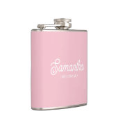 Custom Pink Bridesmaid Proposal Gift Bachelorette Heupfles (Rechts)