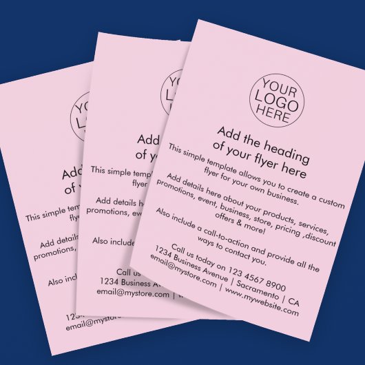 Custom Pink Business Logo Sjabloon Flyer