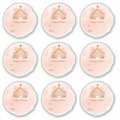 Custom Pink Gingerbread House Holiday Gift Label (Voorkant)
