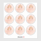 Custom Pink Gingerbread House Holiday Gift Label (Vel)