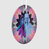 Custom Pink Gray Christmas Star Family Photo Gift (devant)