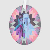 Custom Pink Gray Christmas Star Family Photo Gift (devant)