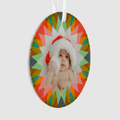 Custom Pink Green Christmas Star Photo Gift Tree (devant)