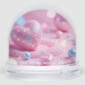 💖Custom Pink Heart Snow Globe –Romantic Gift Idea (Arrière)