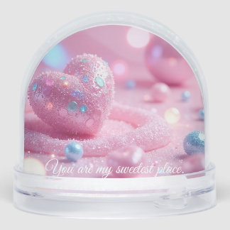 💖Custom Pink Heart Snow Globe –Romantic Gift Idea Sneeuwbol