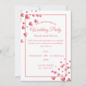 Custom Pink Heart Wedding Invitation Card (Devant)