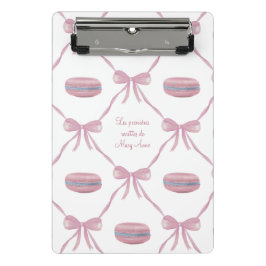 Custom Pink Macarons Frilly Coquette French Recipe Mini Klembord