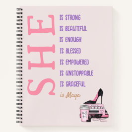 Custom Pink Notitieboek Journal voor sterke vrouwe