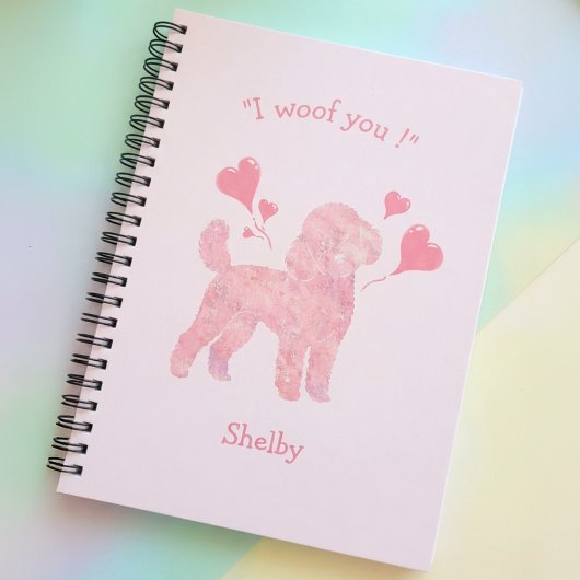 Custom Pink Poodle | Personalized Journal Gift