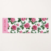 Custom Pink Rose Floral Pattern Yogamat (Voorkant (horizontaal))