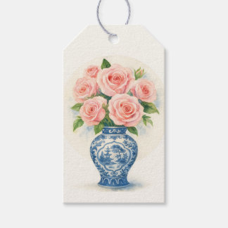 Custom Pink Roses in a Chinoiserie Vase Cadeaulabel