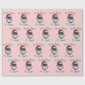 Custom Pink Santa Name Gift Wrap, From Santa Gift Cadeaupapier (Vlak)
