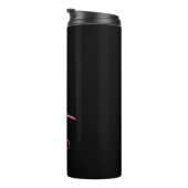 Custom Pink Script Name Black Thermal Tumbler Thermosbeker (Geroteerd rechts)