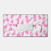 Custom Pink Spreadsheet Pattern Desk Mat (Clavier et souris)