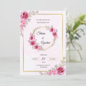 Custom Pink Wedding Invitation | Editable (Debout devant)