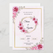 Custom Pink Wedding Invitation | Editable (Devant / Derrière)