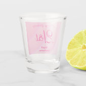 Custom PinkSwirls 21st Shot Glass Shot Glas (Achterkant)