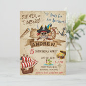 Custom Pirate Party Birthday Card Invitation  (Debout devant)