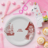 Custom Pirate-thema verjaardagsfeestje Papieren Bordje (Feest)