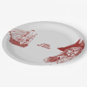 Custom Pirate-thema verjaardagsfeestje Papieren Bordje (Gekanteld)