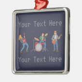 Custom Pixel Rock Band Metalen Ornament (Links)