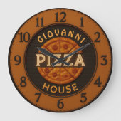 Custom pizza personalized pizzeria restaurant grote klok (Voorkant)