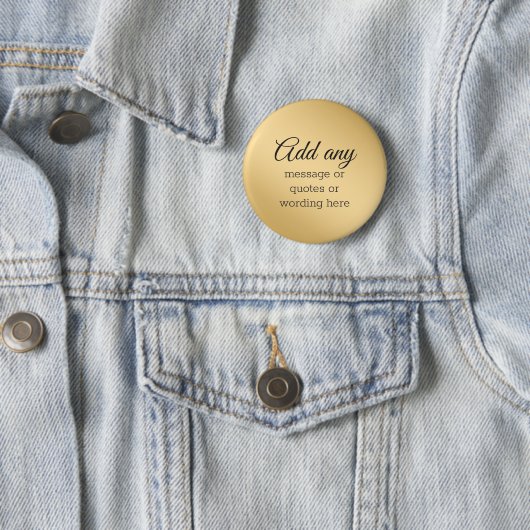 CUSTOM Plain Elegant Gold Ronde Button 5,7 Cm (In situ)
