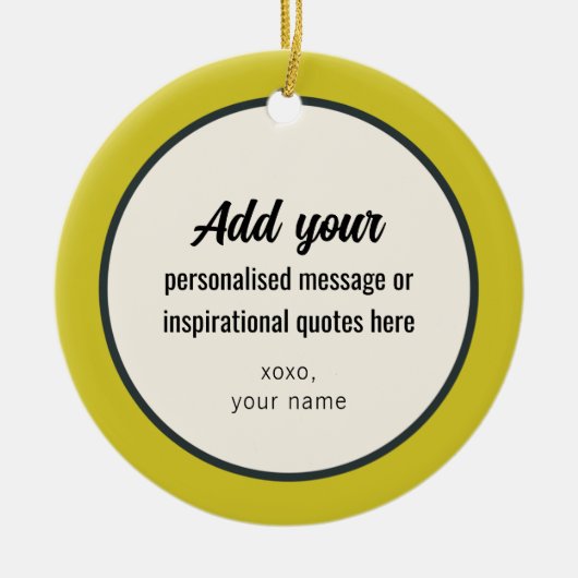 CUSTOM Plain  Retro Elegant Keramisch Ornament (Voorkant)