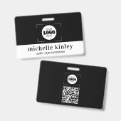 Custom plastic name badge logo QR code ID badge (Avant & arrière)
