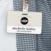 Custom plastic name badge logo QR code ID badge