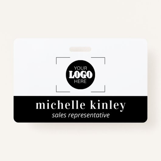 Custom plastic name badge logo QR code ID badge (Devant)