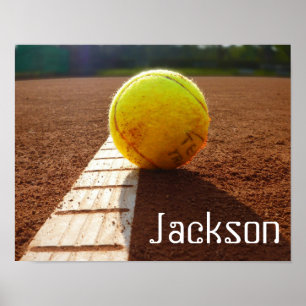 Custom player or team name tennis photo poster