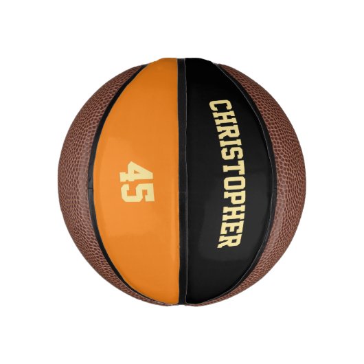 Custom Player Team Clubnaam Nummer Monogrammed Basketbal (Verticaal)
