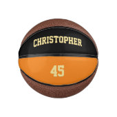 Custom Player Team Clubnaam Nummer Monogrammed Basketbal (Voorkant)