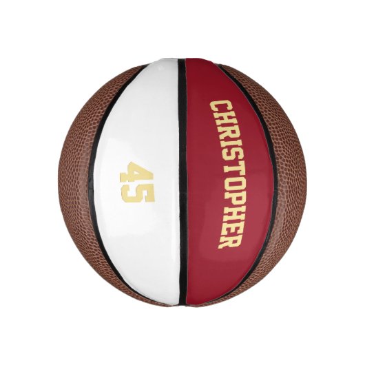 Custom Player Team Clubnaam Nummer Monogrammed Basketbal (Verticaal)