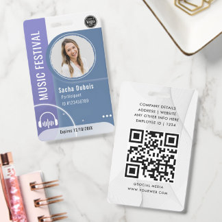 Custom Playlist QR Code Music Lover Event Name Badge