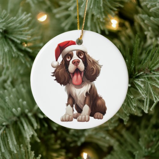 Custom Plezier Engels Springer Spaniël Hond Keramisch Ornament (Boom)