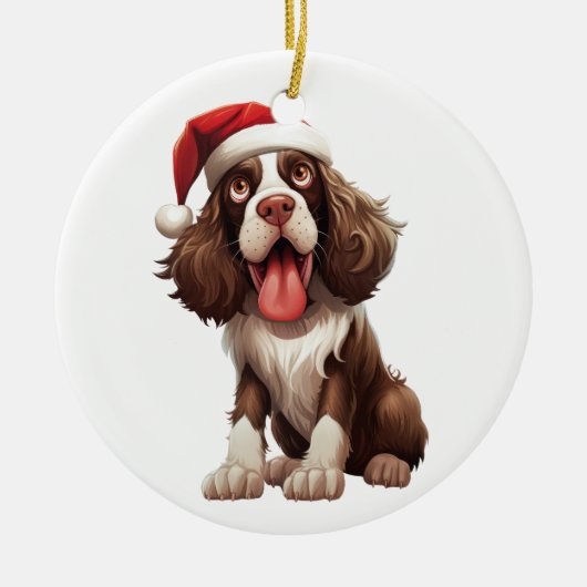 Custom Plezier Engels Springer Spaniël Hond Keramisch Ornament (Voorkant)