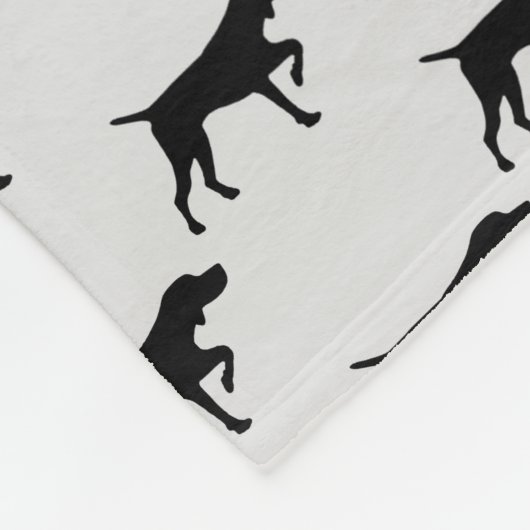Custom Pointer Dog Silhouet Fleece Deken (Hoek)