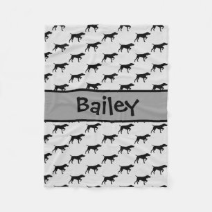 Custom Pointer Dog Silhouet Fleece Deken