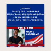 Custom Politics Campaign Template Visitekaartjes (Buitenkant ongevouwen)