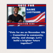 Custom Politics Campaign Template Visitekaartjes (Binnenkant ongevouwen)