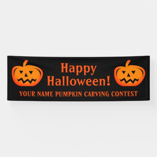 Custom pompoen carving wedstrijd Halloween banner (Horizontaal)