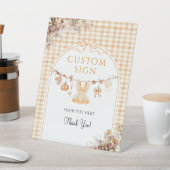 Custom Pompoen Meisje Modern Herfst Baby shower Reclamebord Met Voetstuk (Insitu)